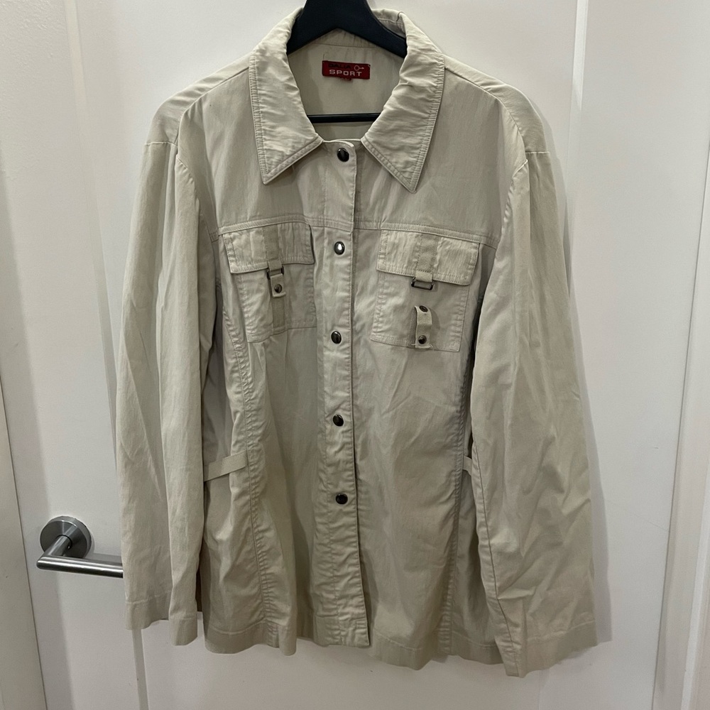 Dalia Sport Cream Utility Cargo Button Up Long Sleeve Women’s Shirt Vintage 16